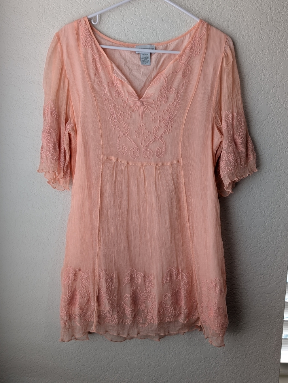 Soft Surroundings Selena Tunic Silk Soft Pink Tunic Size Large - Picture 2 of 7